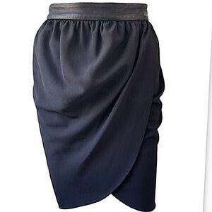 Alice + Olivia Silk Leather Tulip Skirt